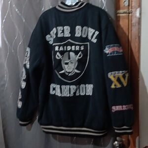 NFL xxl 3x Super bowl Champs raiders zip up varsity jacket.